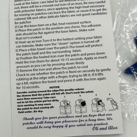 New Oli and Alex Iron-On Appliques/Patches - Blue Stars, 10 pcs - Picture 4 of 8